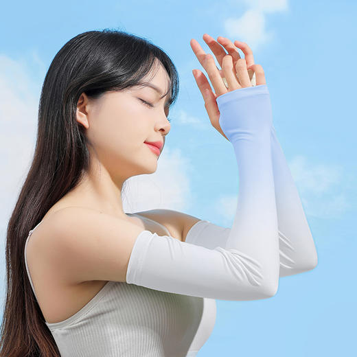 【防晒降温❗️渐变色防晒冰袖】轻薄冰爽、防晒防紫外线、男女通用吸湿排汗隔热❗️薄款开车户外，夏季长款骑行夏日好物防晒帽夏日父亲节礼物新年礼盒年货礼盒 商品图4