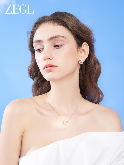 ZEGL设计师早春调色盘系列彩色C型耳环女小众设计感耳钉银针耳饰 商品图3