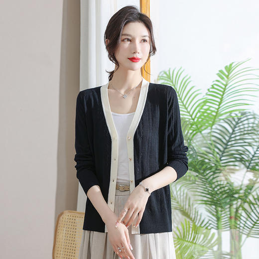 开衫针织外套，妈妈春秋装薄款外搭长袖二八月毛衣小个子披肩上衣CC-7017 商品图2