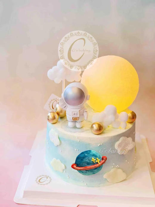 宇航员登陆月球/太空/星球 场景  忌廉蛋糕（默认自提，收费配送请联系客服） 商品图1