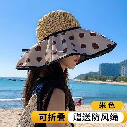 【防晒黑胶UPF50+！超显脸小黑胶防晒遮阳帽】帽子女黑胶防晒遮阳帽户外可爱uv防晒帽韩版夏季蝴蝶结渔夫帽夏日 商品图2