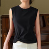吊带背心女夏，新款女装纯色圆领棉t恤设计感扭结收腰无袖上衣SG-X3C0174 商品缩略图7