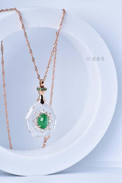 【莲开心喜】翡翠水晶挂坠   GZ12210072 商品图1