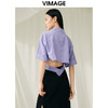 VIMAGE纬漫纪夏季新款时尚小众设计短款衬衫女上衣衬衣V1909519 商品缩略图4