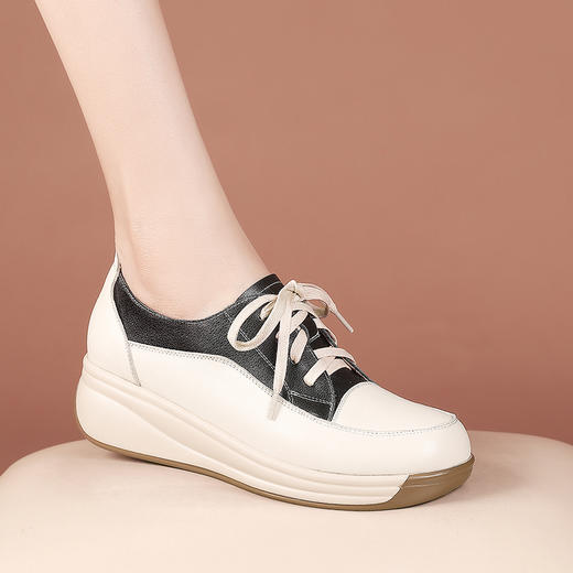 春季新款，时尚撞色真皮系带单鞋BZ-E65-12 商品图3