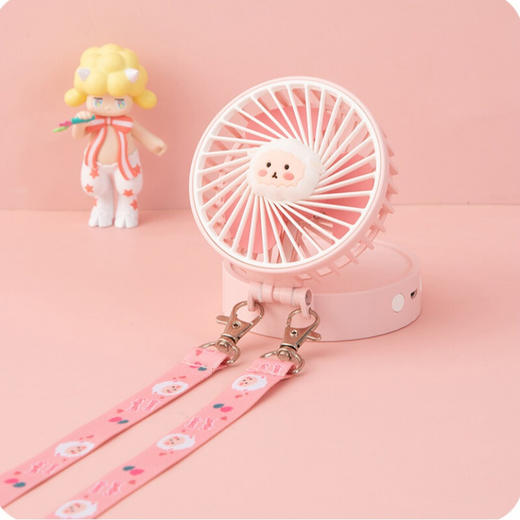 【usb充电挂脖迷你风扇！随身空调】带灯化妆镜折叠小风扇学生宿舍桌面便携手持 商品图3
