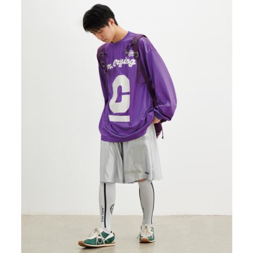 
cryingcenter 金属光泽字母飞盘服美式复古长袖球衣多色 商品图2