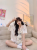 【翻领冰雪丝三件套家居服】三件套组合：长裤+短裤+短袖上衣，灵活穿搭 商品缩略图1