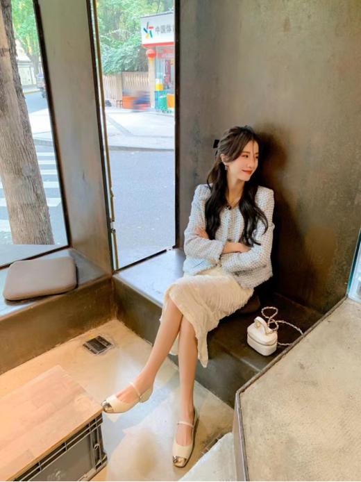 南茴NANHUI防踢头甜美气质风平底单鞋#8176-2  羊京绒鞋面，透气舒适，材质柔软细腻，防潮有质感 商品图0