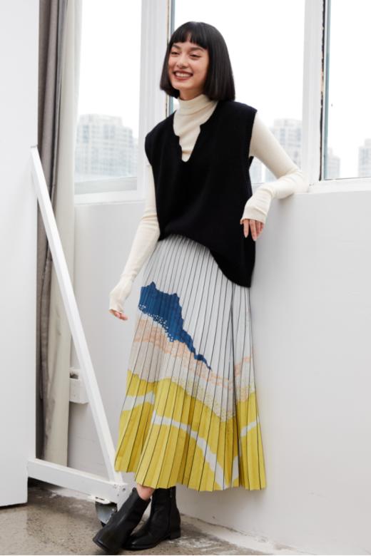 【品牌直发】GUNEFUU古那福气质半身褶皱裙❗️灵动飘逸的色彩 ，褶皱A字长裙显高显瘦还百搭！ 商品图12