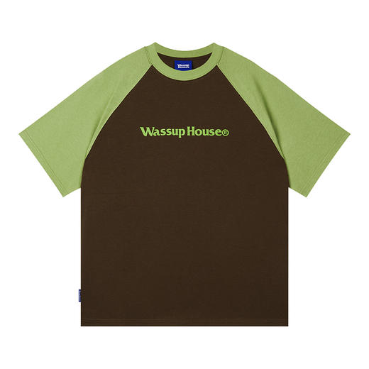 WassupHouse 基础logo拼色插肩袖短袖T恤 商品图5
