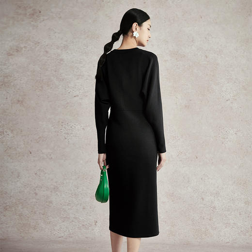 璞宿2023春新款云感丝滑天丝连衣裙简约时尚设计长裙修身百搭 商品图7