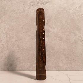 紫檀雕琴形诗文抽匣式香盒