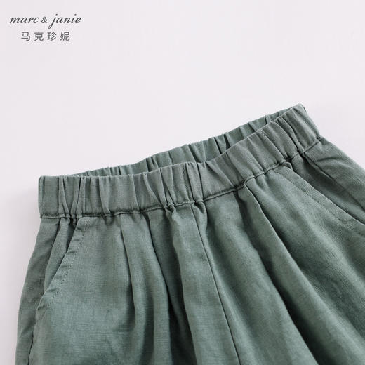 马克珍妮夏装新款 男女童宽松透气亚麻九分裤 儿童裤子230939 商品图4