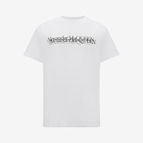 ALEXANDER MCQUEEN 亚历山大.麦昆 男士棉质 McQueen 徽标印章圆领短袖T恤 白色 727277 QUZ17 0900