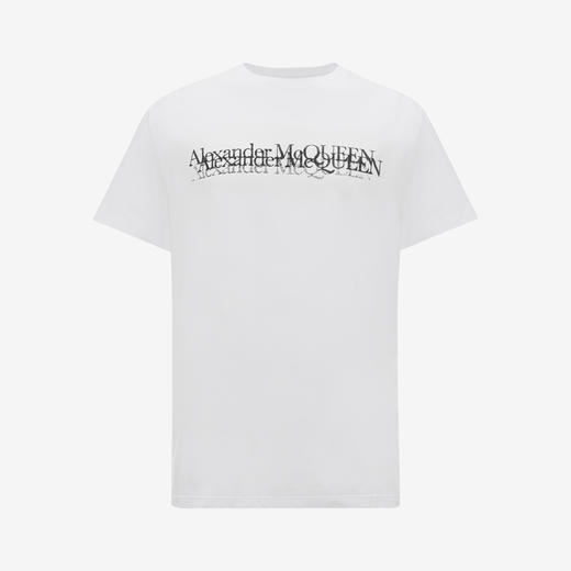 ALEXANDER MCQUEEN 亚历山大.麦昆 男士棉质 McQueen 徽标印章圆领短袖T恤 白色 727277 QUZ17 0900 商品图0