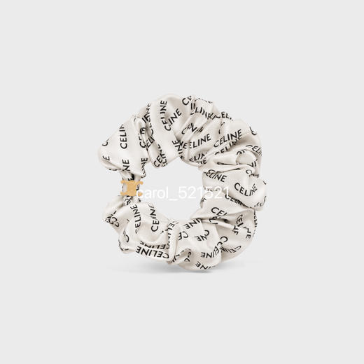 春风拂过发梢 C SCRUNCHY金色饰面黄铜桑蚕丝发圈 满字母装饰Lisa同款（2枚装） 商品图0