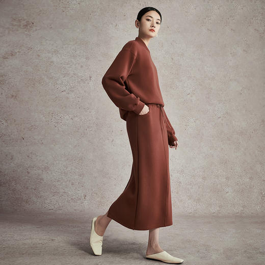 璞宿2023春新款云感天丝卫衣半身裙遮肉设计简约休闲套装宽松 商品图5