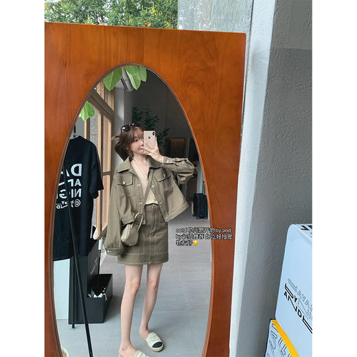 XS码数 金蘑菇菇 west village工装套/环保洗水 时髦甜酷工装短外套 商品图0