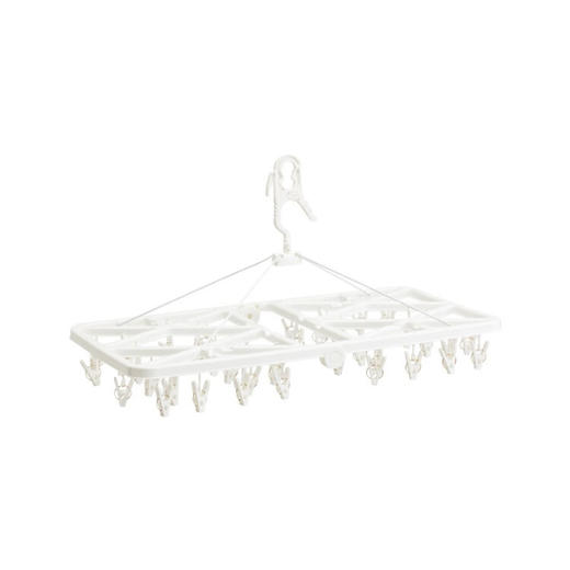 纯白防滑塑料可折叠24头晾衣夹24P NW 商品图0