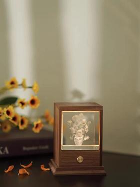 英国国家美术馆 梵高系列向日葵水晶玻璃摆件小夜灯#此商品参加第十一届北京惠民文化消费季