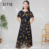 EITIE爱特爱EITIE爱特爱夏新款复古法式优雅印花时尚通勤温柔感真丝连衣裙B2307140 商品缩略图0