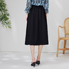 EITIE爱特爱夏季新款时尚通勤高腰简约百搭中长裙黑色A字半身裙B06108 商品缩略图4