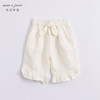 马克珍妮夏装新款 女童花边脚口透气亚麻裤子七分裤230951 商品缩略图1