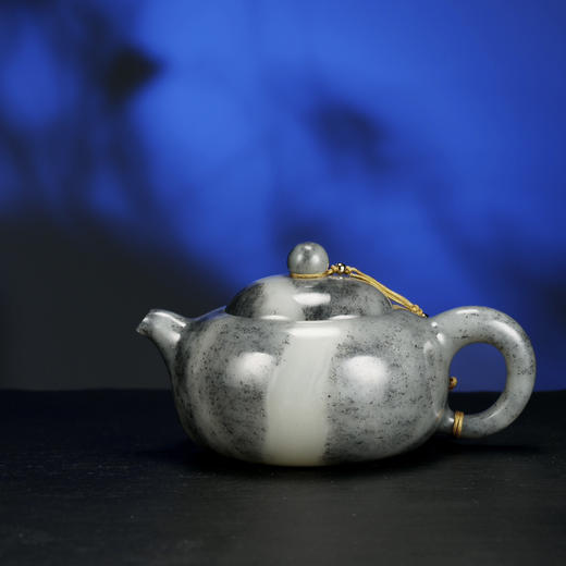 和田玉（青花）玉壶--圆壶（宋鸣放6634）231.69g 商品图0