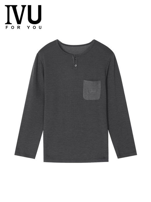 6FIVU男士莫代尔圆领长袖睡衣舒适可外穿家居上装UL00142（4.21） 商品图0