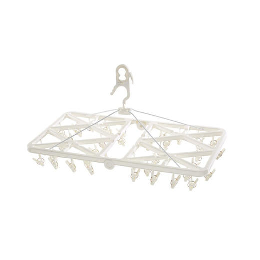 纯白防滑塑料可折叠24头晾衣夹24P NW 商品图1