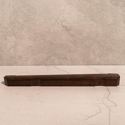 紫檀雕琴形诗文抽匣式香盒 商品图1