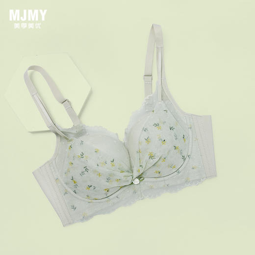 美季美优B清新印花薄棉杯文胸W352B06 商品图0