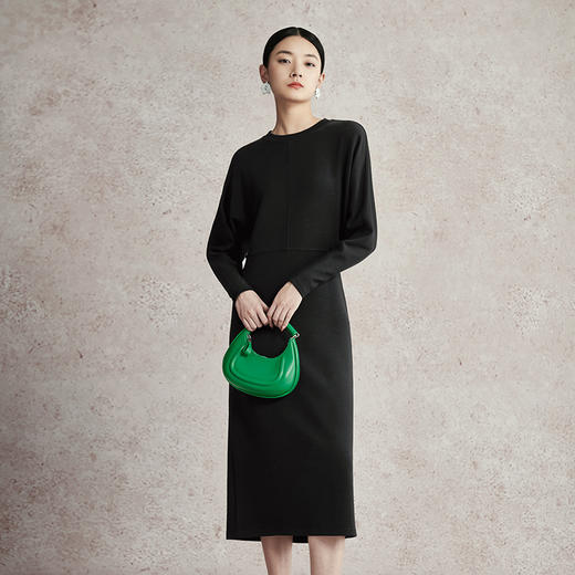 璞宿2023春新款云感丝滑天丝连衣裙简约时尚设计长裙修身百搭 商品图1