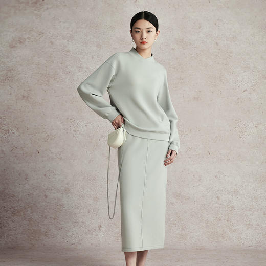 璞宿2023春新款云感天丝卫衣半身裙遮肉设计简约休闲套装宽松 商品图4