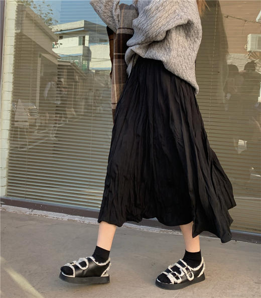 【瘦星人春日邂逅纱裙系列】仙女温柔网纱裙 遮胯显瘦洋气中长款高腰A字裙 商品图3