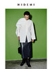 HIDEMI 极简多穿可拆卸围巾式纽扣廓形衬衫 白色/黑色 商品缩略图3