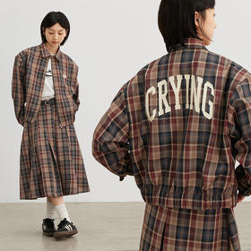 CryingCenter 经典格纹英伦复古短夹克外套 哭喊中心