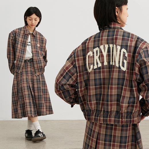 CryingCenter 经典格纹英伦复古短夹克外套 哭喊中心 商品图0