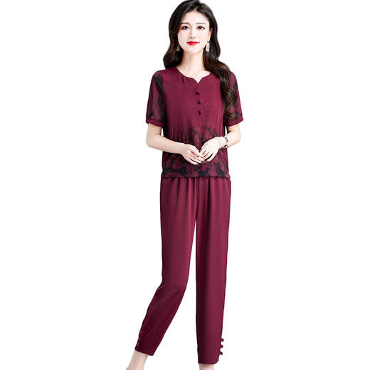 宽松休闲，夏款印花短款时尚小衫简约休闲九分哈伦裤两件套QYM-XYKL-J28-L 商品图4