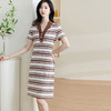 米思阳2025夏季新款通勤休闲淑女西装领连衣裙中长款针织裙子0962 商品缩略图0