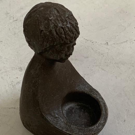 荷兰男孩铜雕烛台Geert Kunen签名手制B0158 商品图4