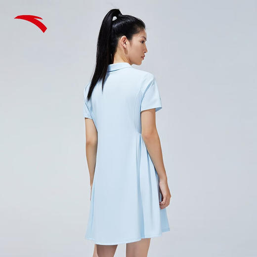 【M/L/XL断码】安踏运动半身裙女士裙子2023年夏季收腰短袖Polo领连衣裙162327206 商品图3