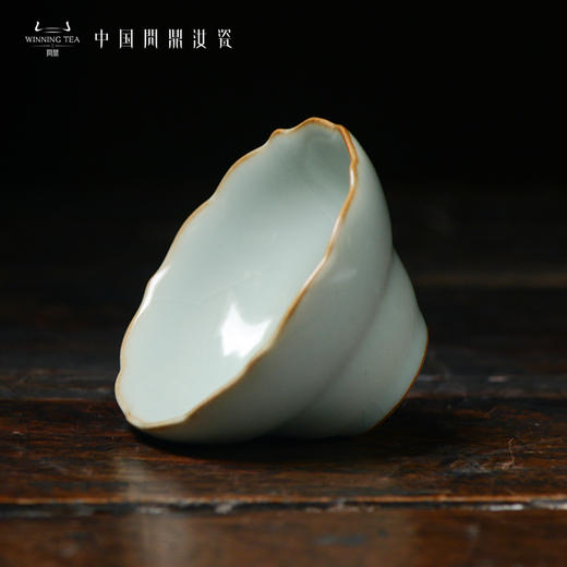 问鼎汝瓷鼎峰系列天青老款花口杯 商品图2