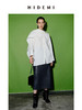 HIDEMI 极简多穿可拆卸围巾式纽扣廓形衬衫 白色/黑色 商品缩略图2