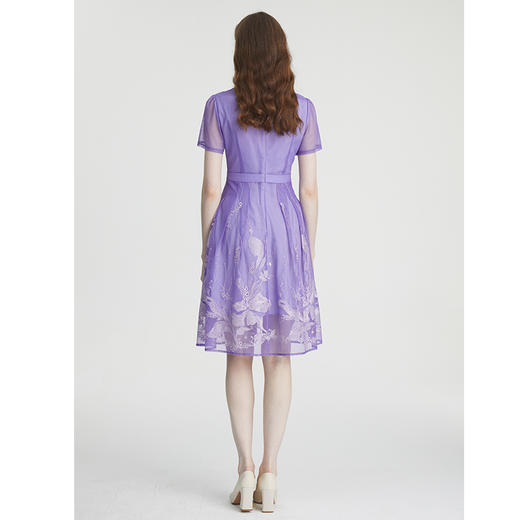 司歌刺绣显瘦短袖连衣裙A871226 商品图4