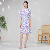 EITIE爱特爱夏新款收腰显瘦大方圆领时尚枝叶印花真丝连衣裙B2307138 商品缩略图3