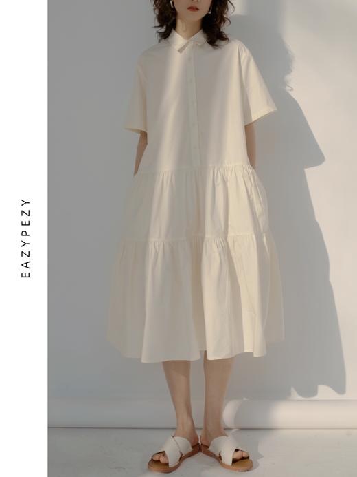 2022SS 日本水洗棉衬衫领宽松娃娃裙 商品图3