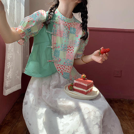 裁缝学苑AS23设计感短袖新款拼接泡泡袖衬衫纸样女装上衣服装打板 商品图1