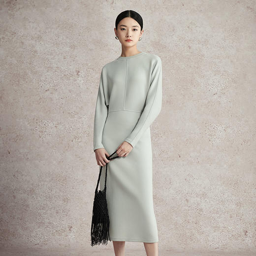 璞宿2023春新款云感丝滑天丝连衣裙简约时尚设计长裙修身百搭 商品图4